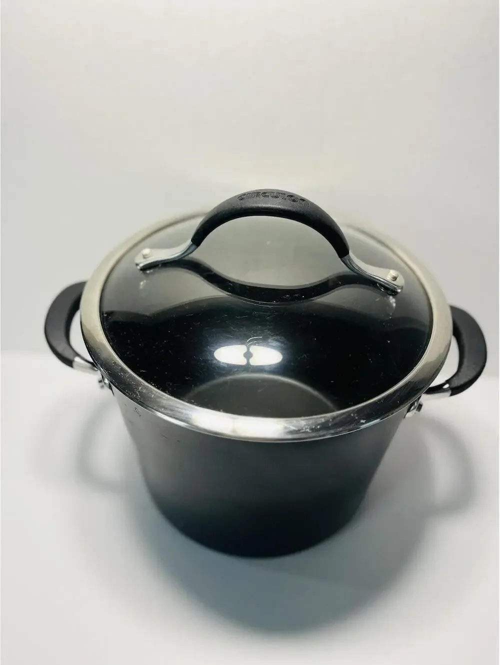 Circulon Stock Pot 8 Qt Premier Professional Non Stick Glass Lid Silicon Handle